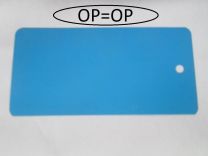 Metalen labels 55x110x0,18mm blauw 1 gat 150 stuks